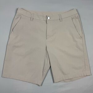 Lululemon Mens ABC Classic Fit Shorts Sz 32 WovenAir Light Ivory 9” Inseam B5